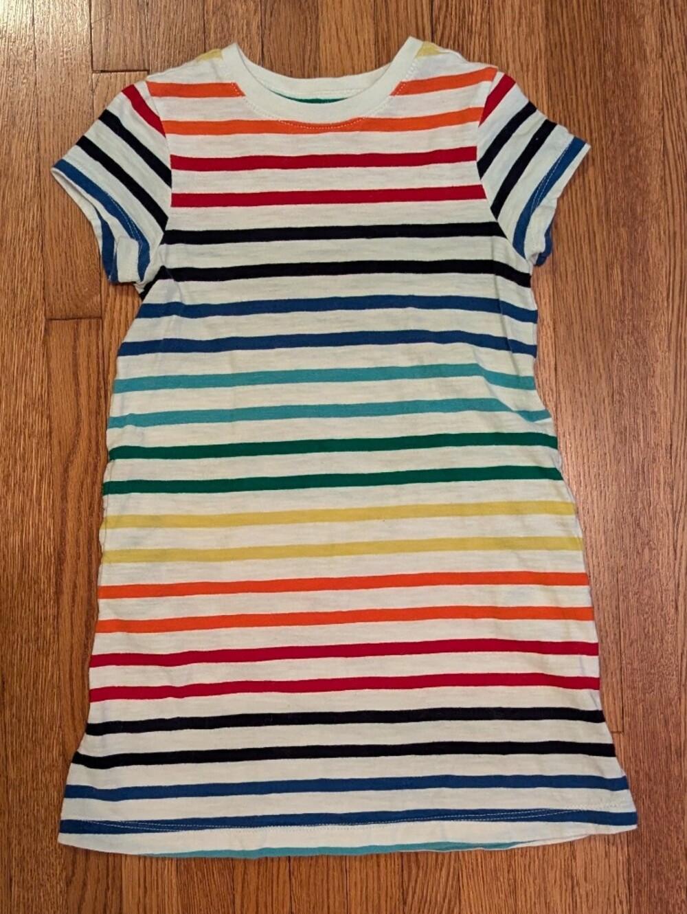 Primary Striped Rainbow T Shirt Dress